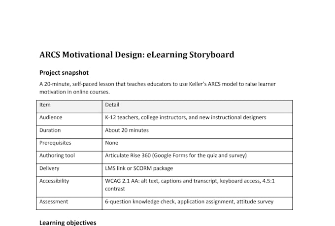 create an elearning storyboard